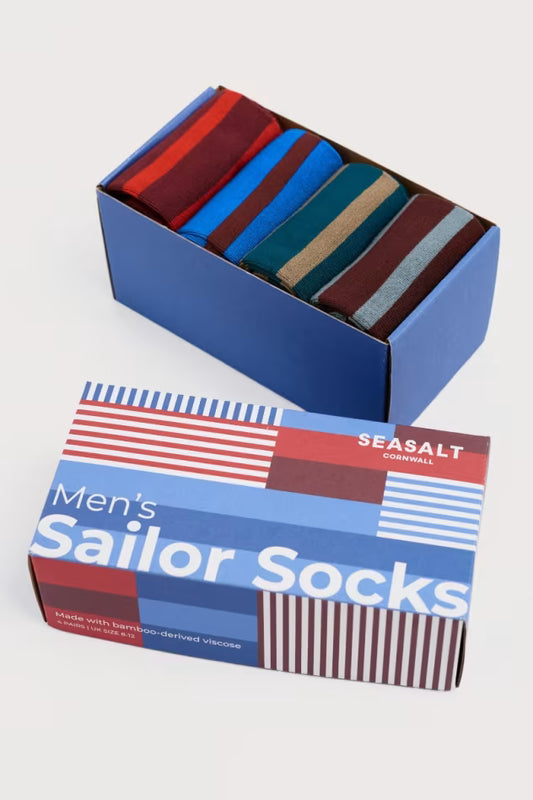 Seasalt Gift Box of 4 Men’s Sailor Socks Guldize Mix