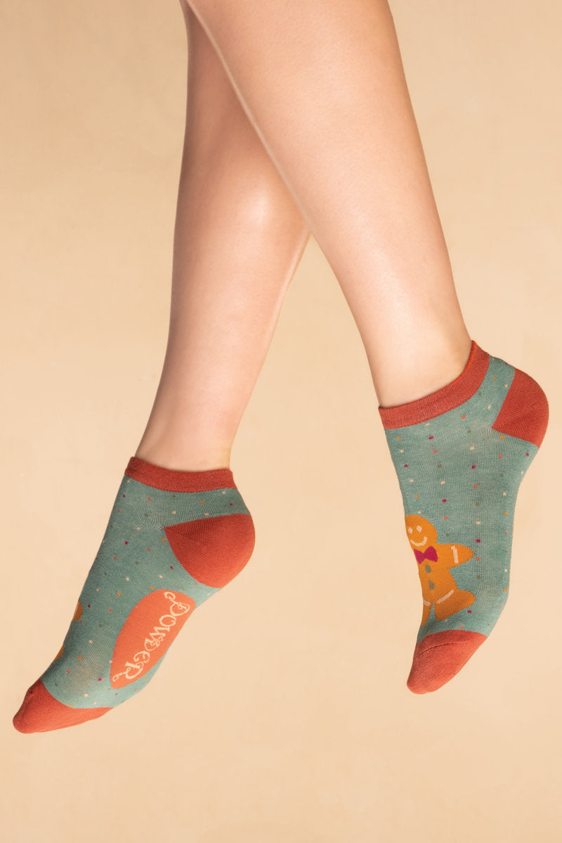 Powder Trainer Socks Powder Clothing Powder Gingerbread Man Trainer Socks Aqua