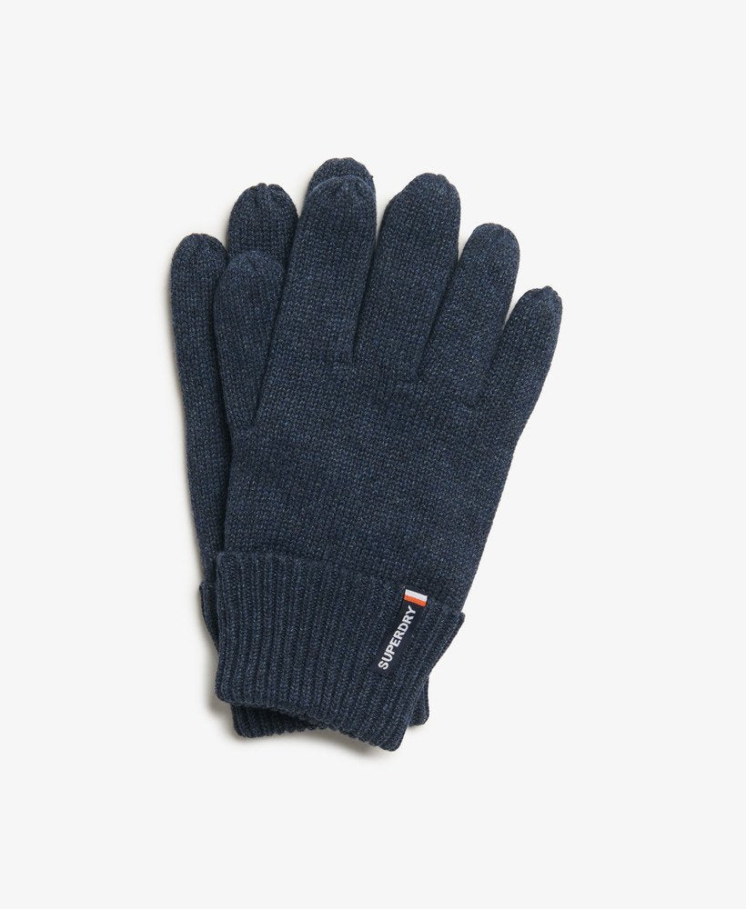 Superdry Essential Logo Knitted Gloves Richest Navy Marl