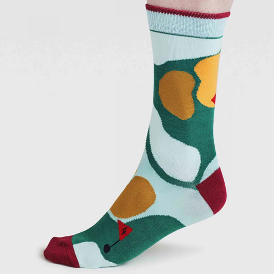 Thought Kinley Golf Course Bamboo Socks Forest Green