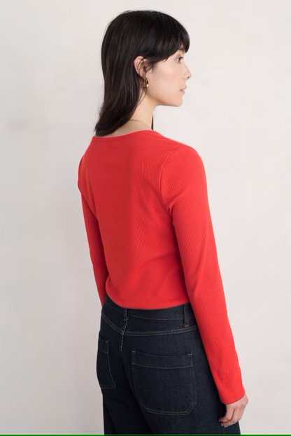 Seasalt Gorse Lane Jersey Rib Top (GOTS) Tomato