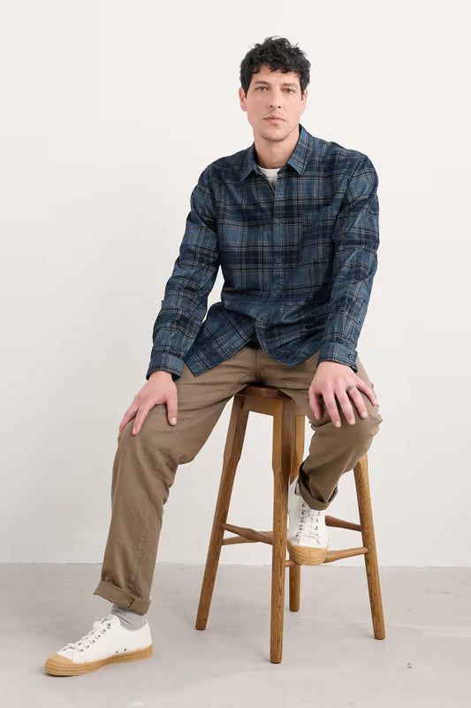 Seasalt Men's Shoreman Cord Shirt Gerens Hydrangea Seasalt clothing Mens shirt 