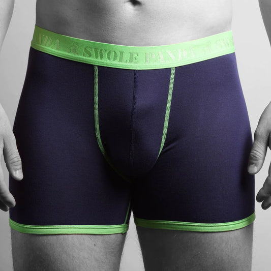 Mens Boxer Shorts Swole Panda Bamboo Boxers Navy/Green Mens Underwear Fitted bamboo boxers