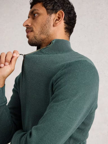 White Stuff Attadale Funnel Neck Long Sleeve Jumper Dark Green