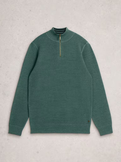 White Stuff Attadale Funnel Neck Long Sleeve Jumper Dark Green