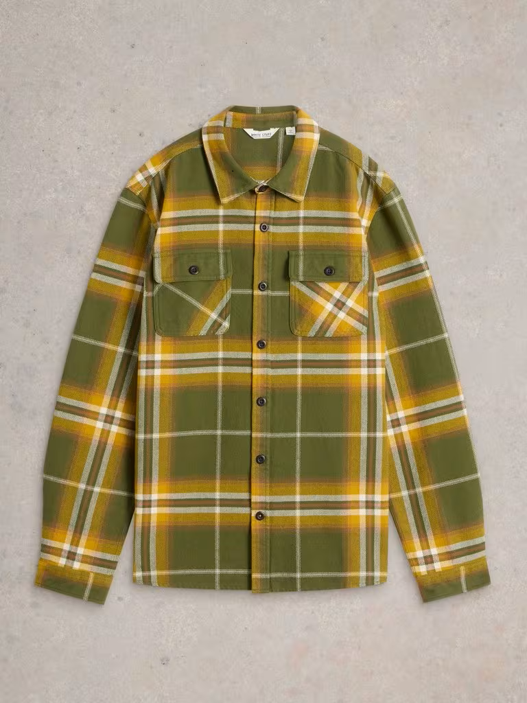 White Stuff Darwen Check Woven Overshirt Green