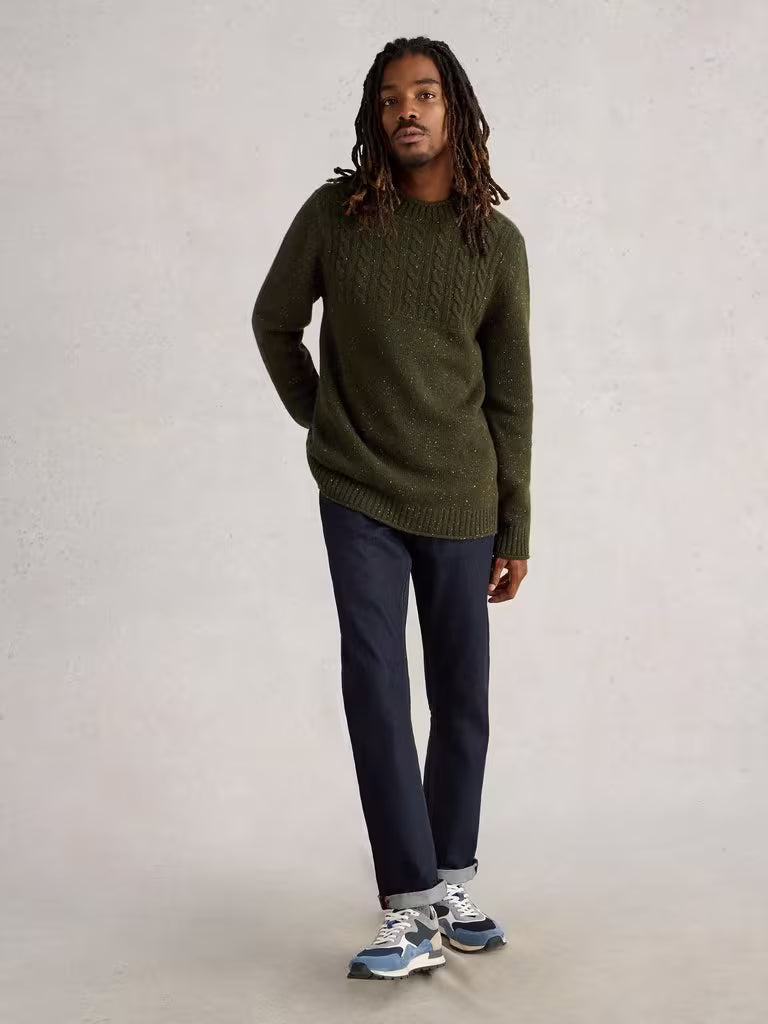White Stuff Berkley Crew Neck Dark Green
