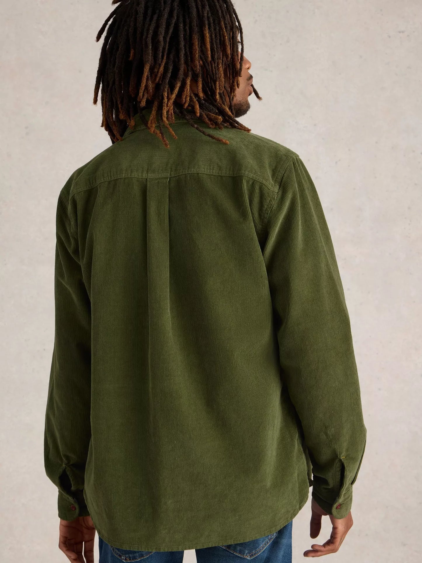 White Stuff Griffin Cord Shirt Mid Green