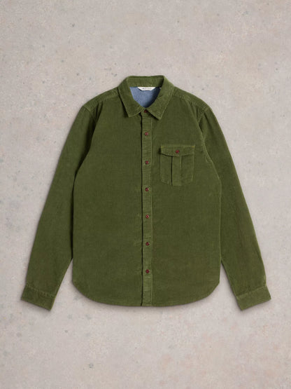 White Stuff Griffin Cord Shirt Mid Green