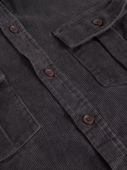 White Stuff Griffin Cord Collared Shirt Dark Grey