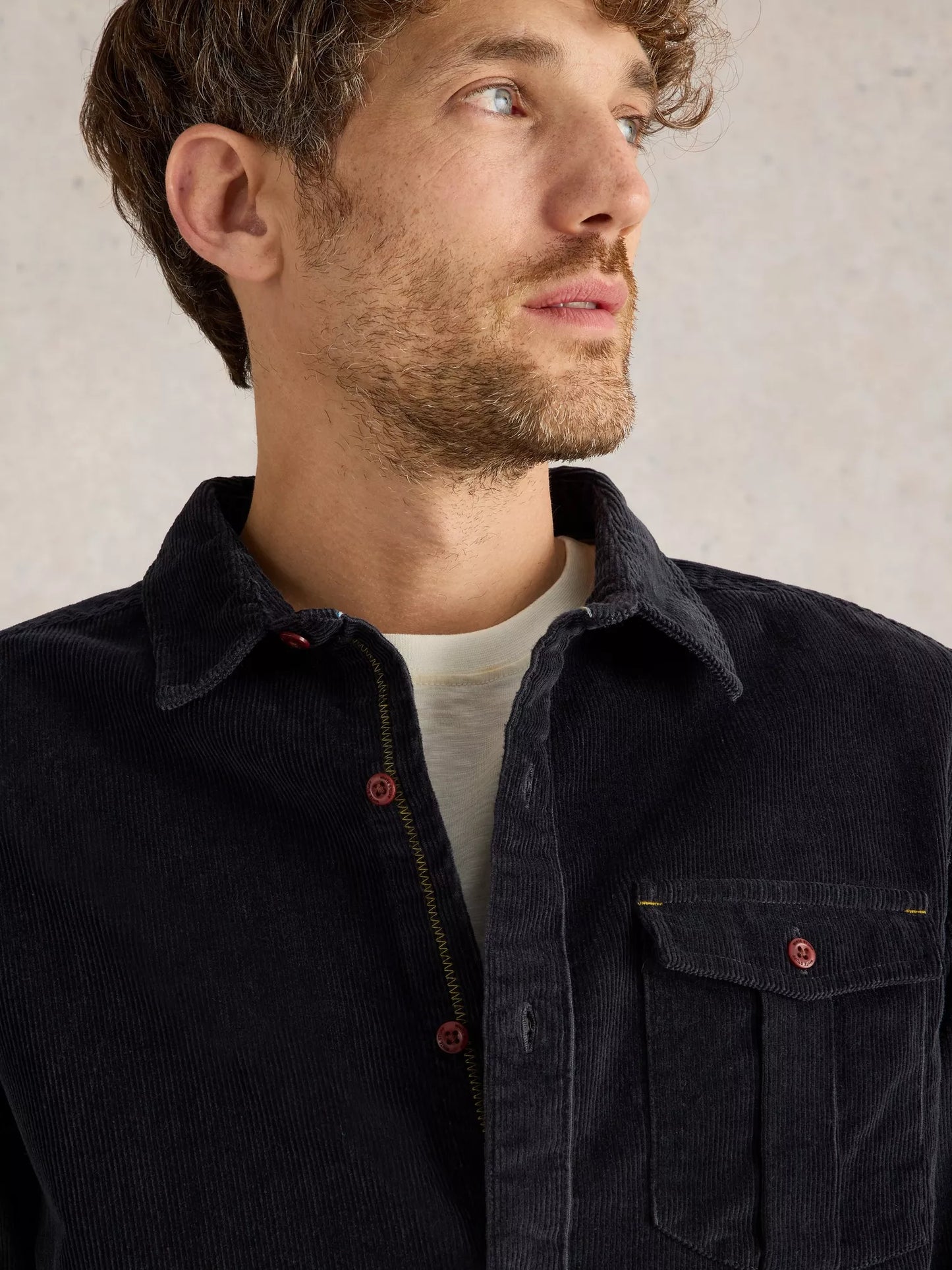 White Stuff Griffin Cord Shirt Dark Navy