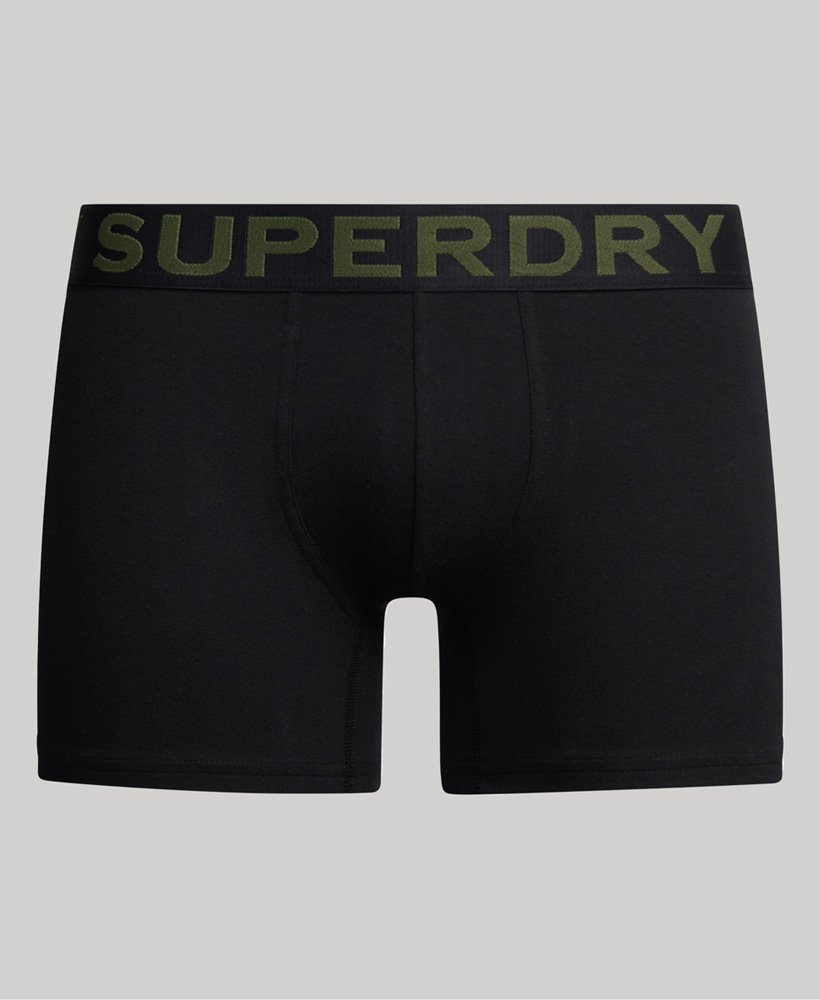 Superdry Organic Cotton Boxer Triple Pack Asphalt Grit/Winter Kahki Grit/Black