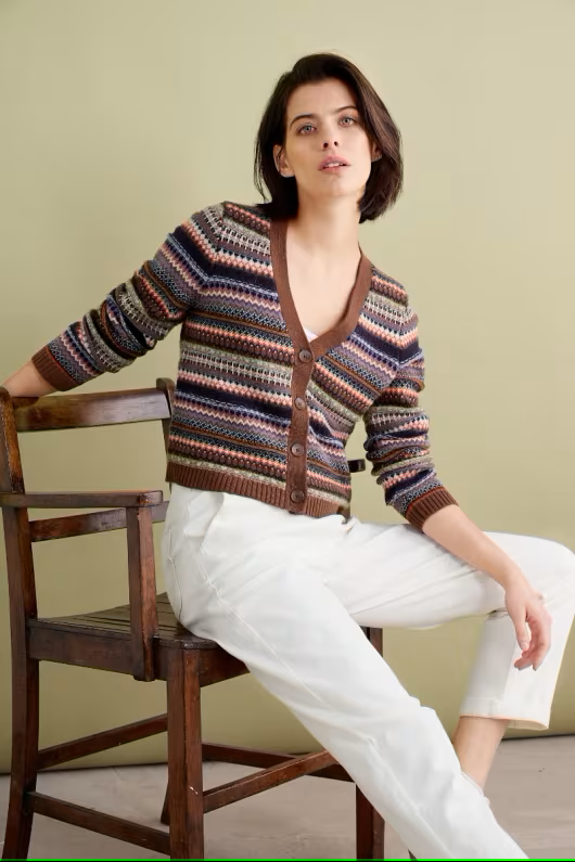 Sale Seasalt Lamorna Lane Fair Isle Cardigan Weaving Needle Gully Multi Seasalt clothing womens cardigan