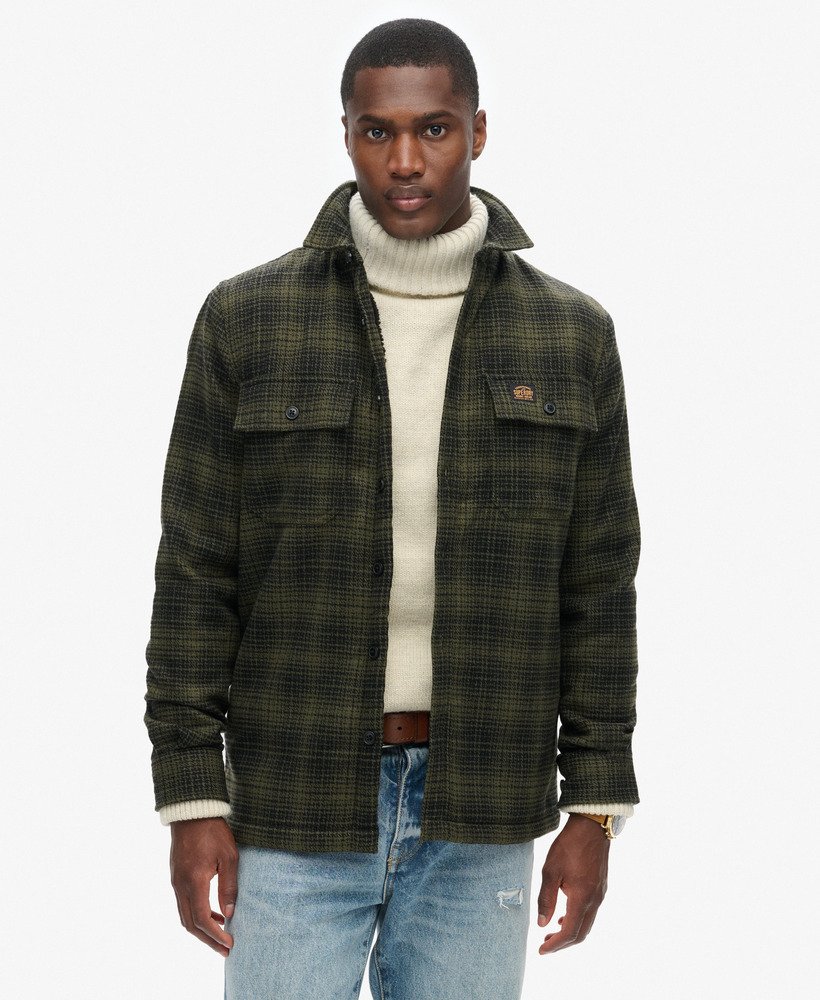 Superdry Wool Miller Overshirt Haze Ombre Olive Superdry overshirt superdry clothing mens overshirt