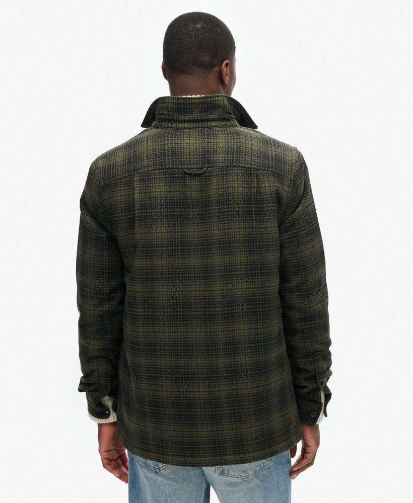 Superdry Wool Miller Overshirt Haze Ombre Olive