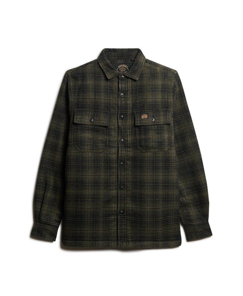 Superdry Wool Miller Overshirt Haze Ombre Olive