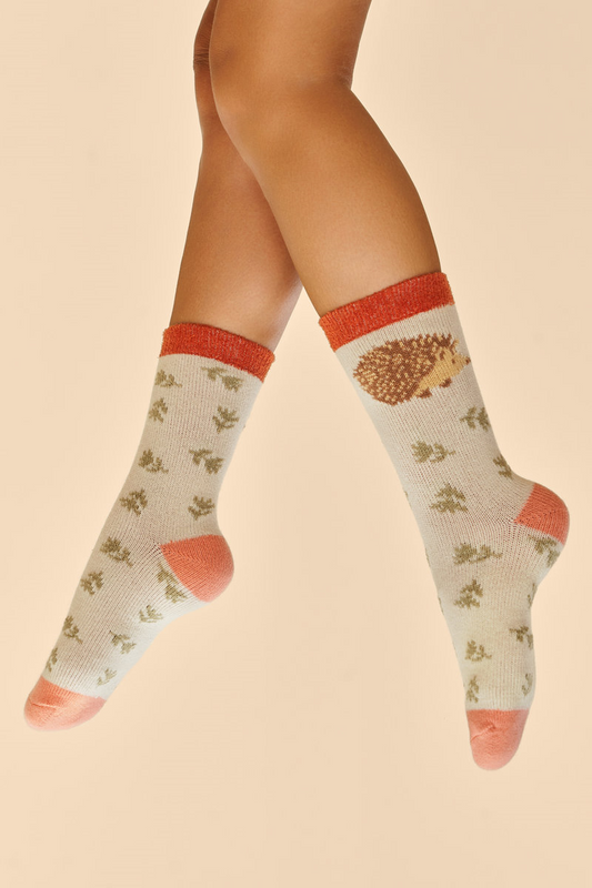 Powder Happy Hedgehog Cosy Socks Cream