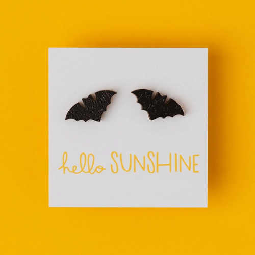 Hello Sunshine Bat Stud Earrings