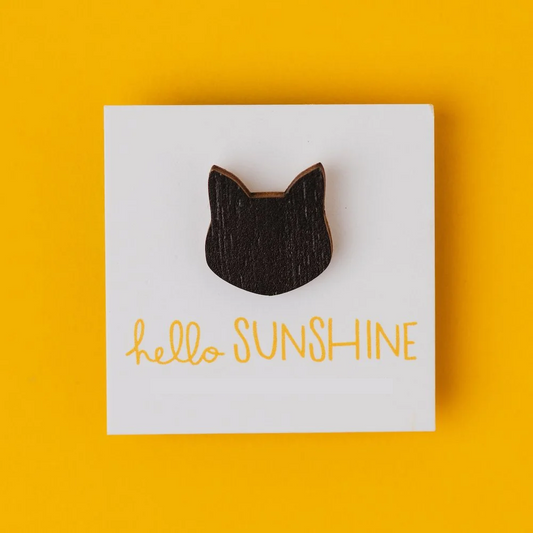 Hello Sunshine Black Cat Lapel Pin