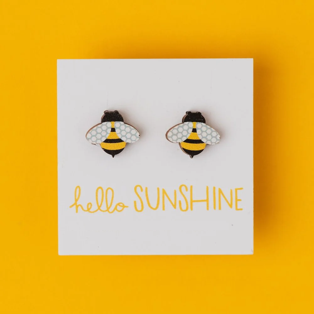 Hello Sunshine Bumble Bee Stud Earrings