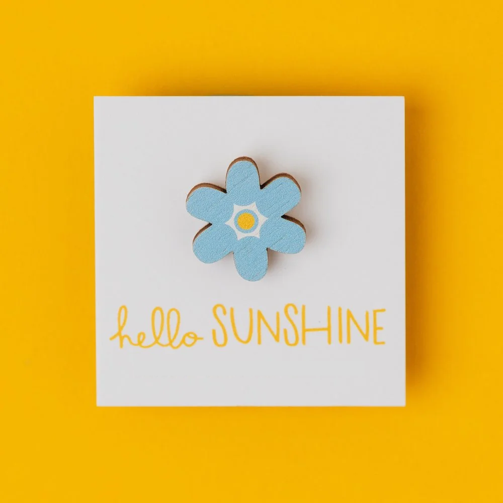 Hello Sunshine Forget-Me-Not Lapel Pin