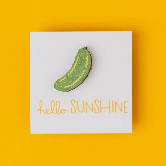 Hello Sunshine Pickle Lapel Pin