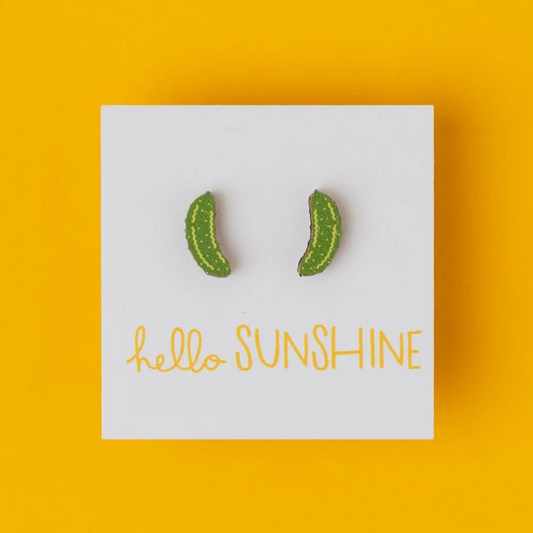 Hello Sunshine Pickle Stud Earrings