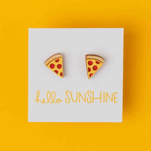 Hello Sunshine Pizza Stud Earrings