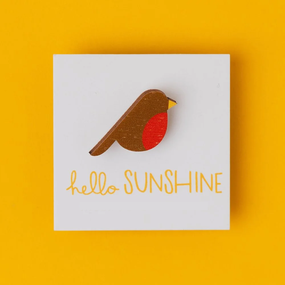 Hello Sunshine Robin Lapel Pin