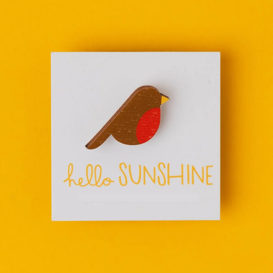 Hello Sunshine Robin Lapel Pin