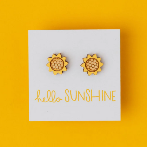 Hello Sunshine Sunflower Stud Earrings