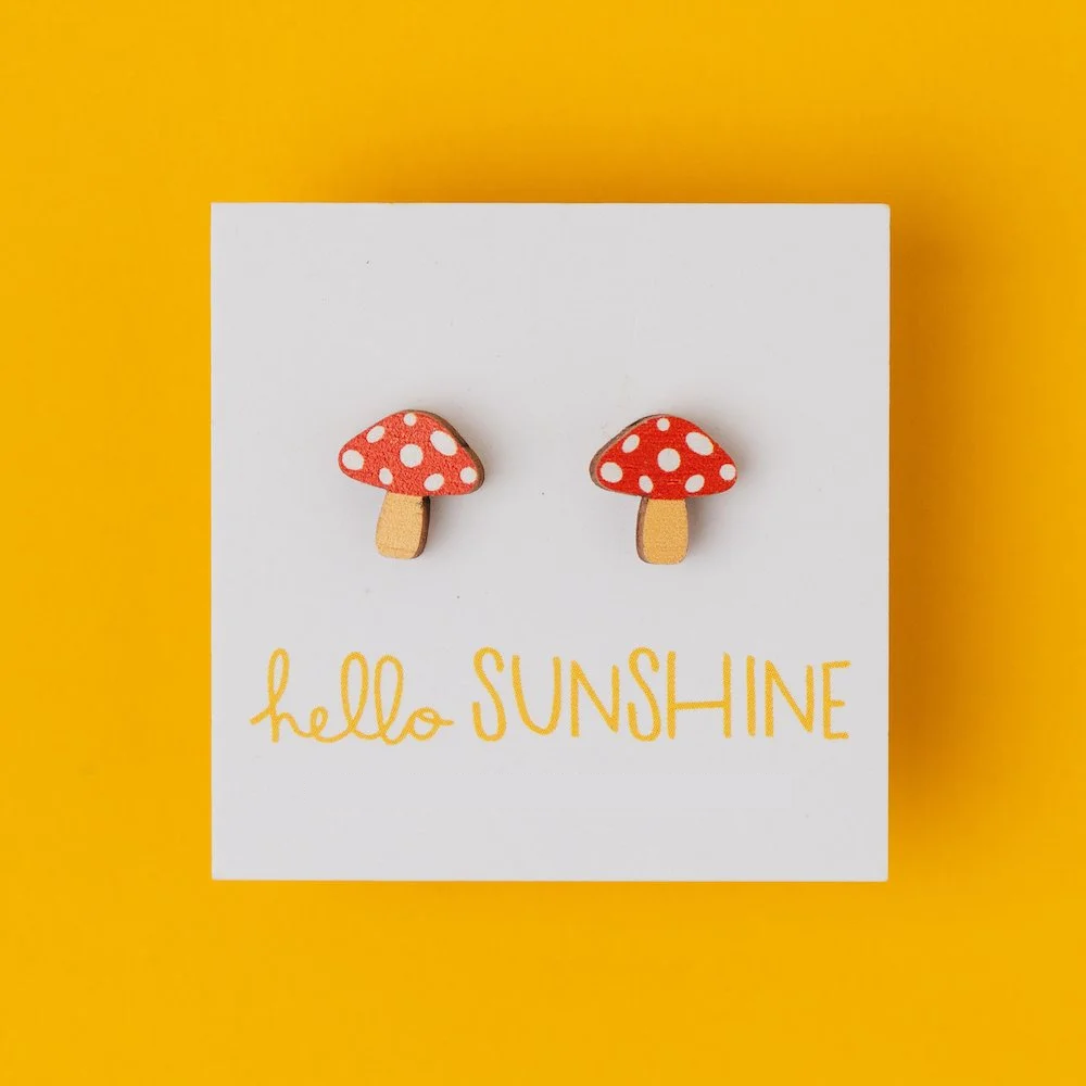 Hello Sunshine Toadstool Stud Earrings