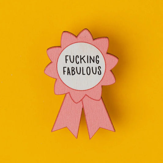 Hello Sunshine Pink Rude Rosette Lapel Pin