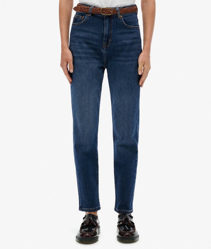 Superdry Organic Cotton High Rise Mom Jeans Deep Indigo Denim