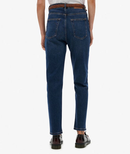Superdry Organic Cotton High Rise Mom Jeans Deep Indigo Denim