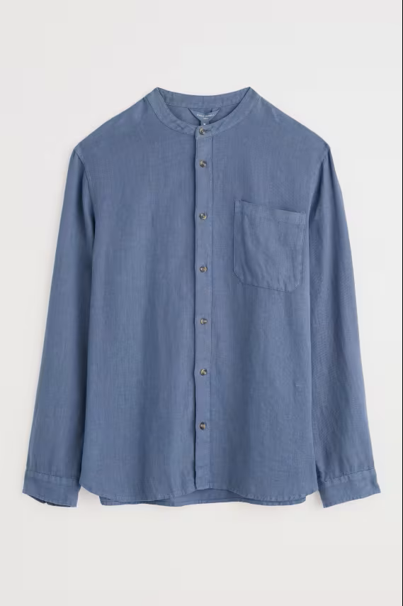 Seasalt Men's Porlock Linen Shirt Vintage Indigo