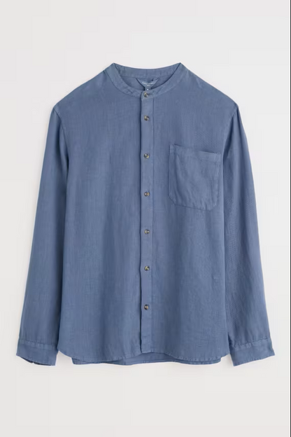 Seasalt Men's Porlock Linen Shirt Vintage Indigo