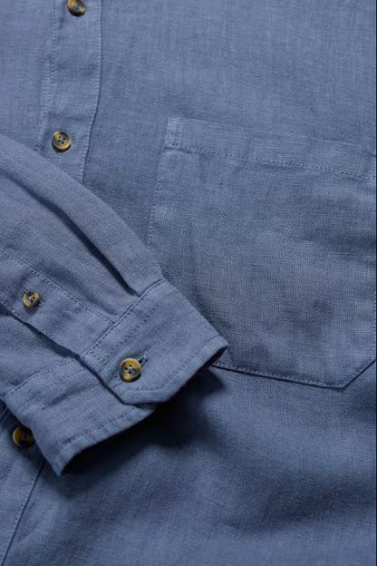 Seasalt Men's Porlock Linen Shirt Vintage Indigo