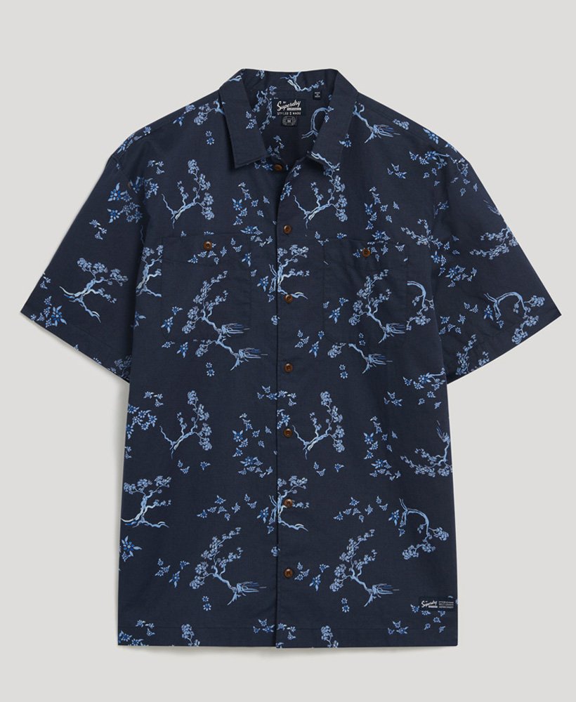 Superdry Short Sleeve Beach Shirt Indigo Floral
