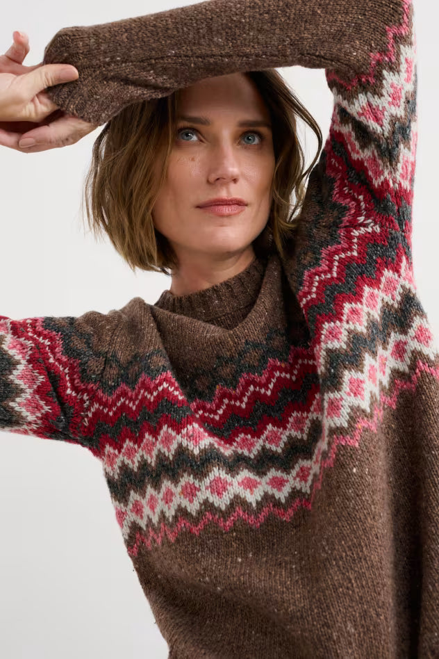 Seasalt Golden Light Jumper Sonata Gully Red Sail Mix Merino wool Womens Jumper Seasalt Jumper Seasalt Clothing