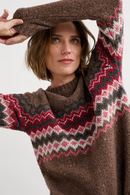 Seasalt Golden Light Jumper Sonata Gully Red Sail Mix Merino wool Womens Jumper Seasalt Jumper Seasalt Clothing