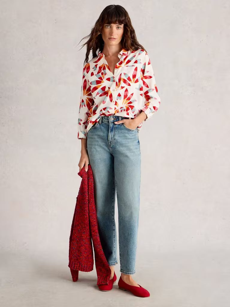 White Stuff Sophie Long Sleeve Organic Cotton Shirt Ivory