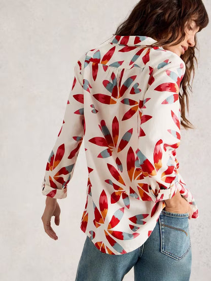 White Stuff Sophie Long Sleeve Organic Cotton Shirt Ivory