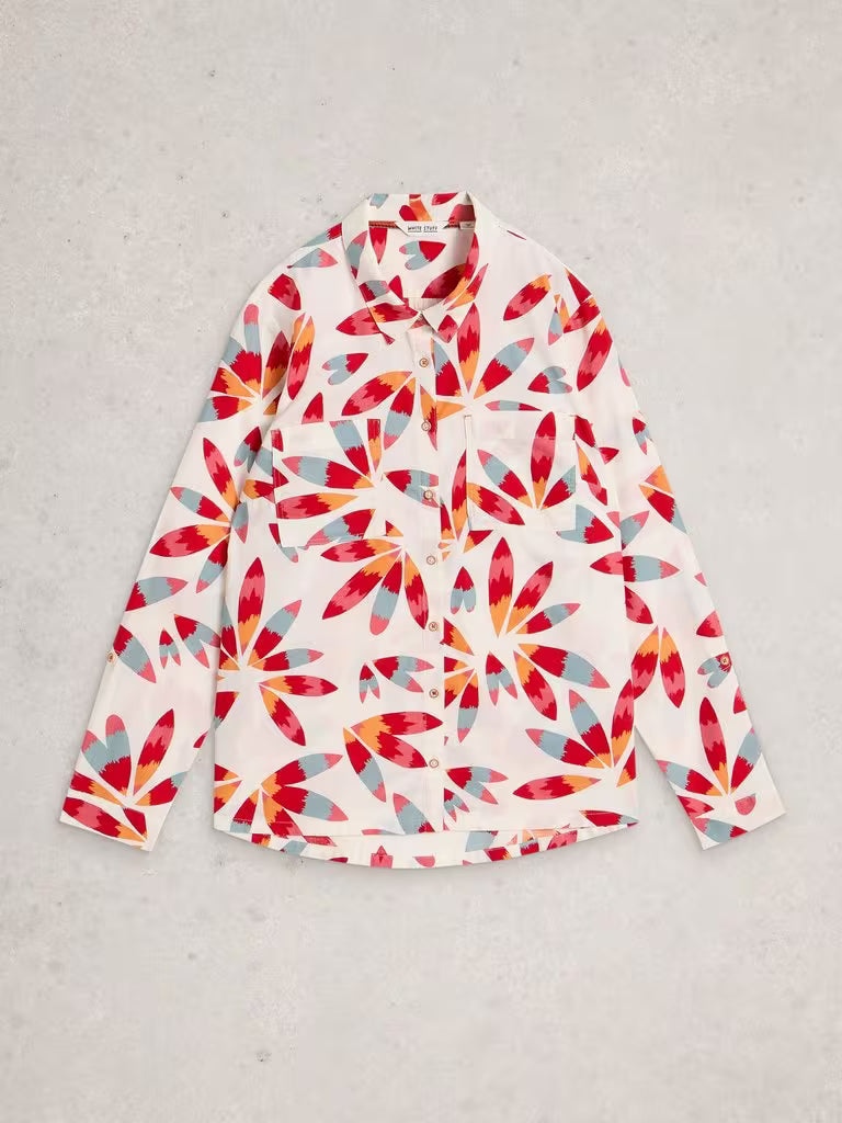 White Stuff Sophie Long Sleeve Organic Cotton Shirt Ivory