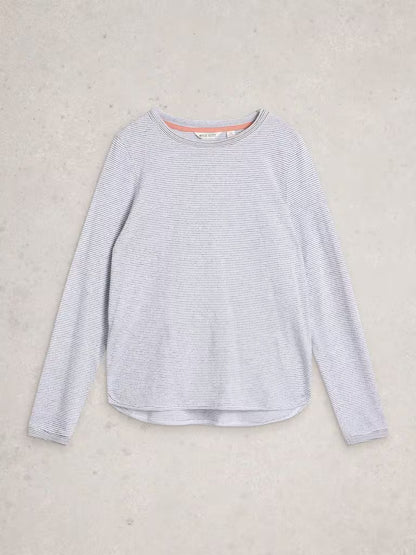 White Stuff Clara Long Sleeve Sparkle Tee Ivory