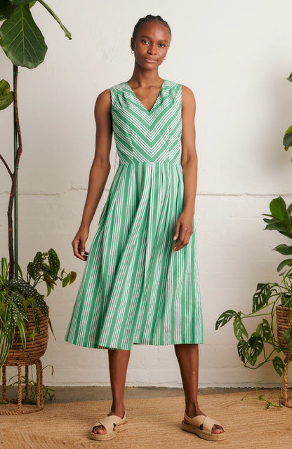 Emily and Fin Josie Beachcomber Stripe Green Dress