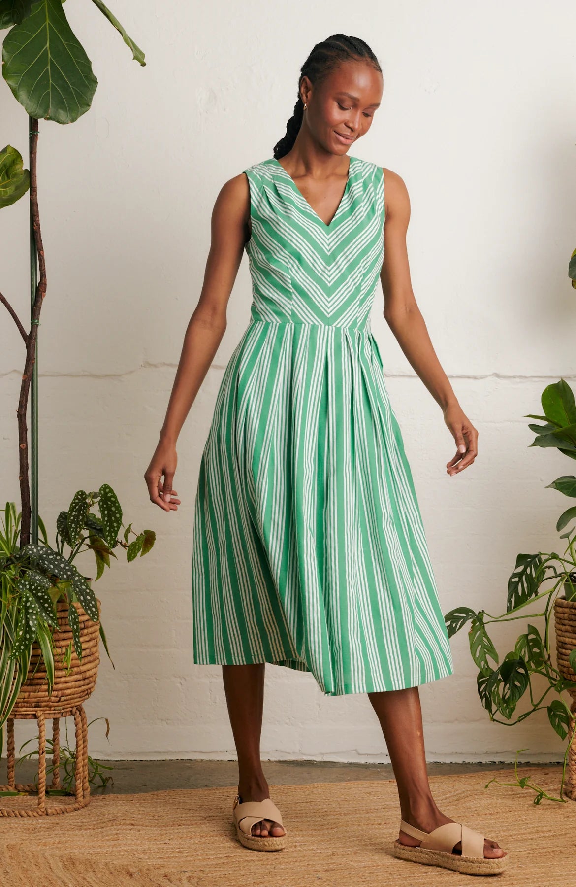 Emily and Fin Josie Beachcomber Stripe Green Dress