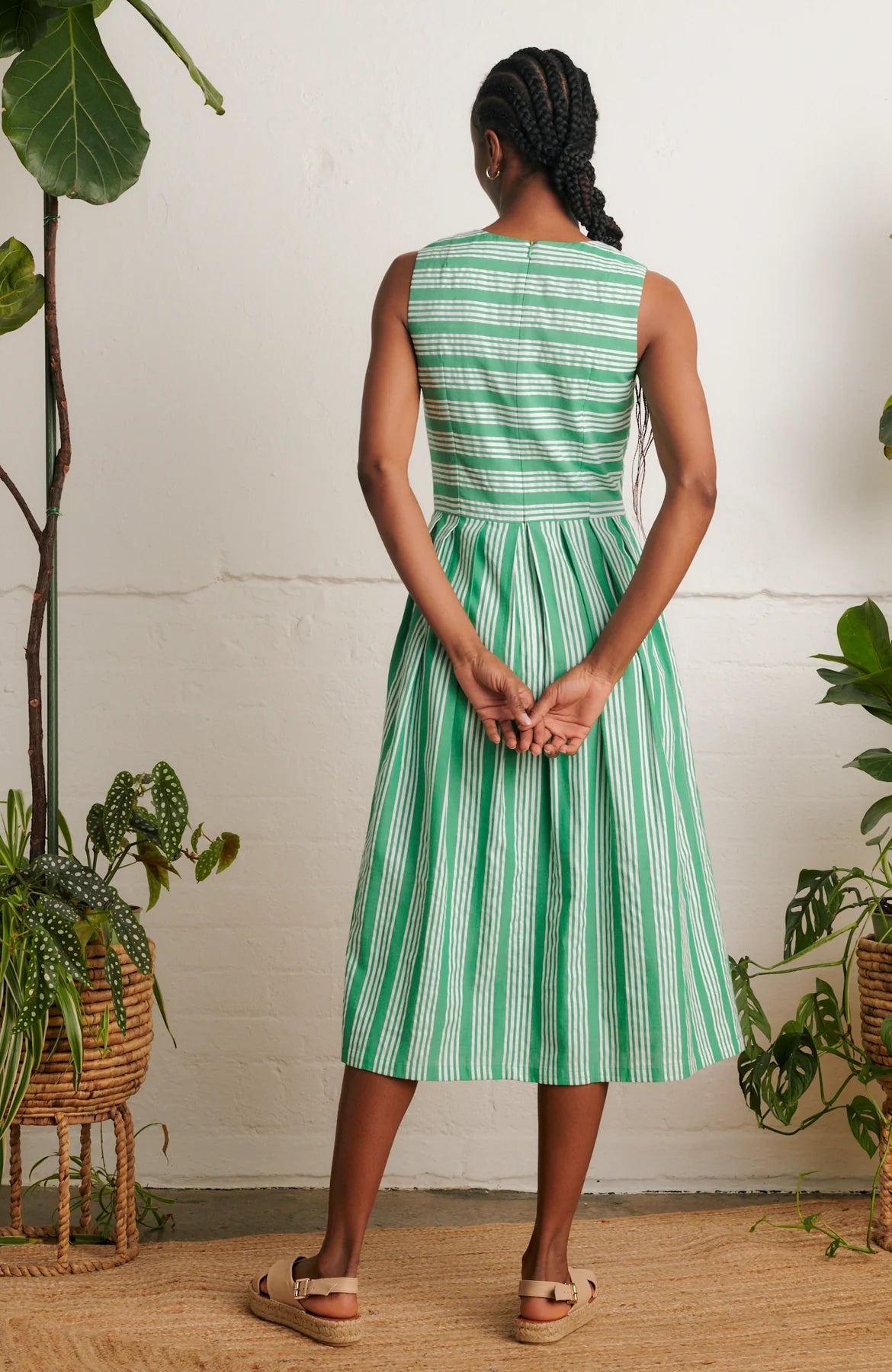 Emily and Fin Josie Beachcomber Stripe Green Dress