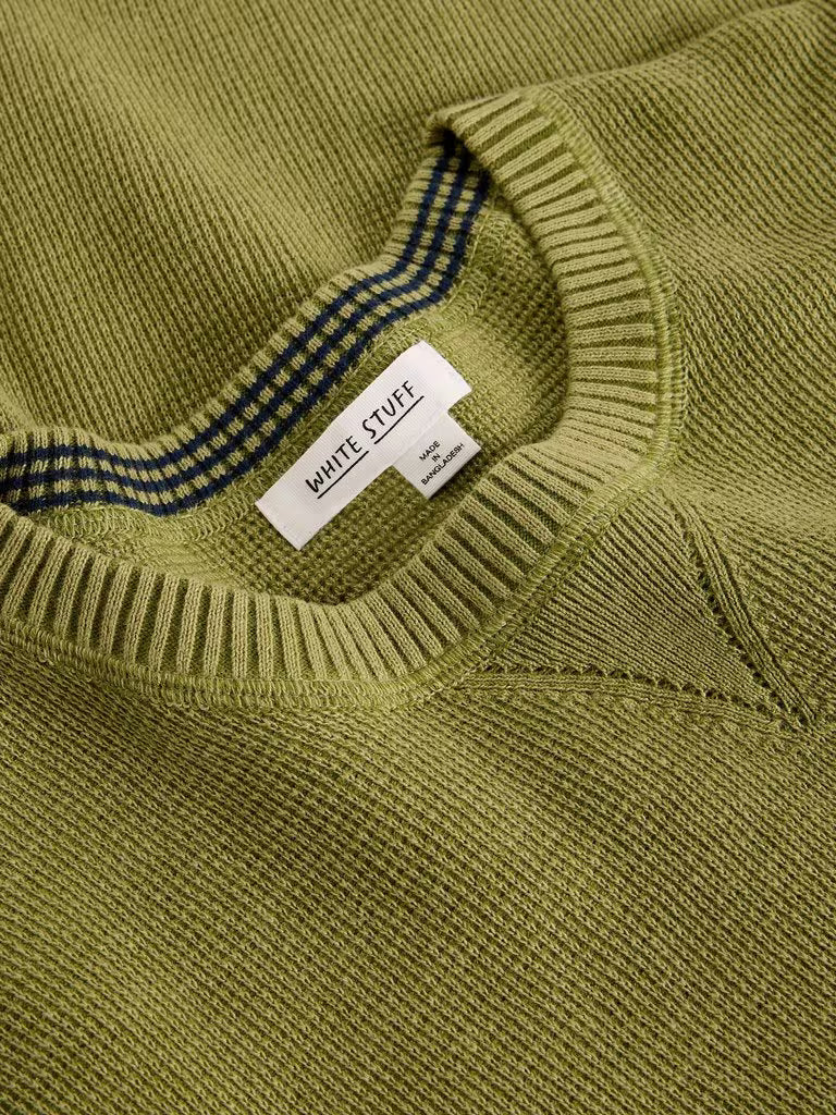 White Stuff Attadale Crew Neck Long Sleeve Jumper Khaki Green