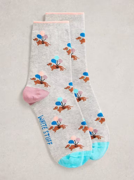 White Stuff Novelty Socks Light Grey